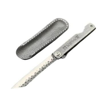 Imagem de Canivete Mini Higonokami Com Cabo De Cobre Em Aço Damasco VG10 Para Ca