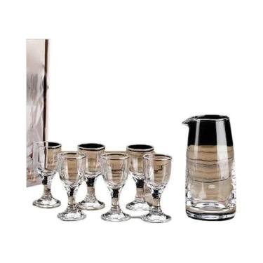 Imagem de Conjunto De Copos De Vinho Transparentes 6pcs+1pcs, Dispensador De Vin