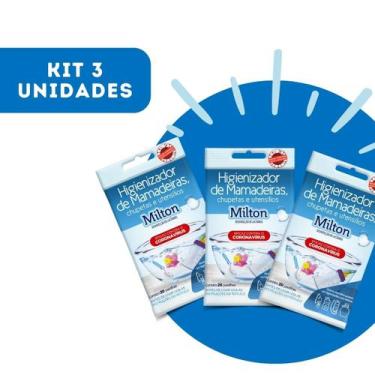 Imagem de Kit 3 Cartelas Milton Para Higienizar Chupeta Copo Mamadeira