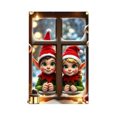 Imagem de Banner De Porta De Natal Com Design De Papai Noel E Árvore Coberta De 