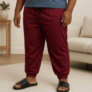 Imagem de Calça Pijama Perna Larga Balão Elástico na Bainha Dry Fit Plus Size Ex