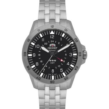 Imagem de Relógio Masculino Orient Sport Air GMT Automático 3 Stars Original NH3SS018P2SX Pulseira Metal Prat-Masculino