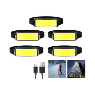 Imagem de Lanterna De Cabeça Recarregável COB LED Tipo-C À Prova d'Água Para Pes