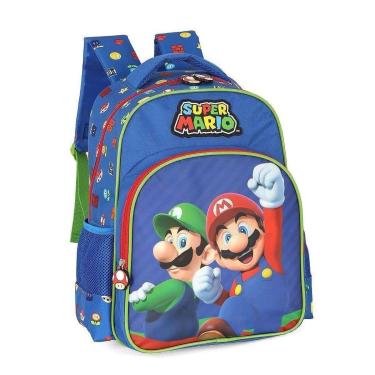 Imagem de Mochila de Costas Luxcel Super Mario Bros Azul-Masculino