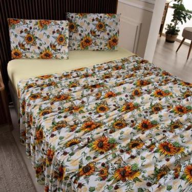 Imagem de JOGO DE CAMA Malha 100% Algodão CASAL QUEEN 04 PEÇAS - morada dos enxo