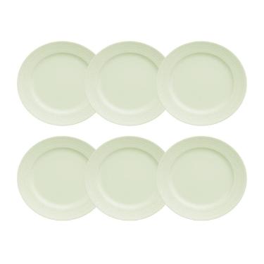 Imagem de Kit 06 Prato Sobremesa Chevron Verde Menta Germer Porcelanas
