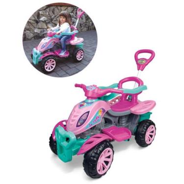 Imagem de Quadriciclo Carrinho de Passeio Infantil Lady Star Rosa 2 em 1 Maral c