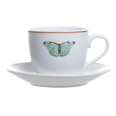 Imagem de Xicara e pires Café Borboleta Porcelana 80ml -L Hermitage - L'Hermitag