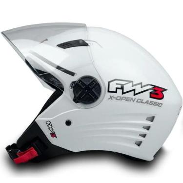 Imagem de Capacete Aberto FW3 X Open Classic Com viseria Cristal, Branco, 60
