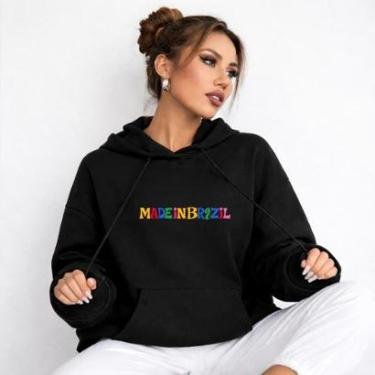 Imagem de Moletom Feminino Estampa Made In Brazil Brasileiridade Moderna e Colorida-Feminino