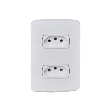 Imagem de Conj.miluz schneider 2 tomadas 2p+t 10a 250v horiz.bco - Steck