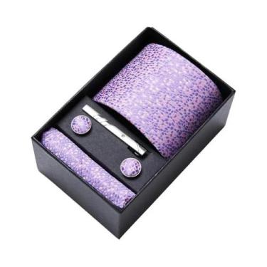 Imagem de Conjunto De Gravata, Abotoaduras E Lenço De Bolso Masculino Vermelho E