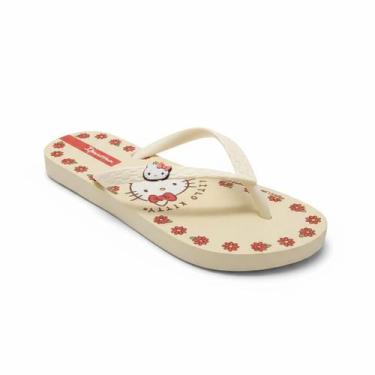 Imagem de Chinelo Ipanema Hello Kitty Floral Bege Rosa Meninas -, Bege, Rosa, 27