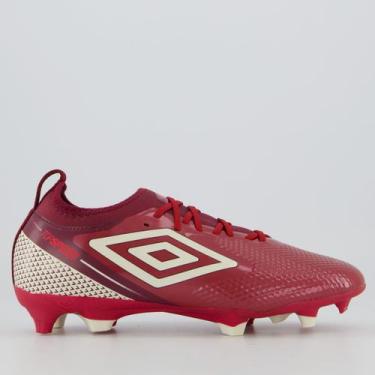 Imagem de Chuteira Umbro Top Speed Club Campo Vinho e Branca, 41