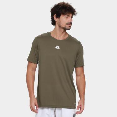 Imagem de Camiseta Adidas Treino 3S Masculina, Verde, GG