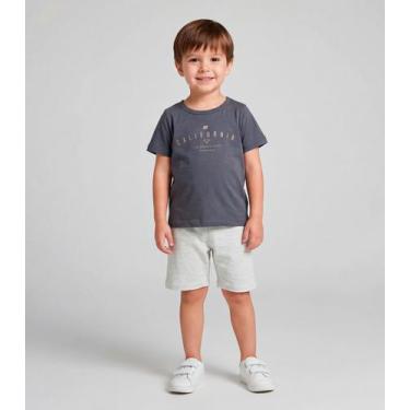 Imagem de Conjunto Infantil Camiseta com Bermuda Select Cinza, 6, Cinza