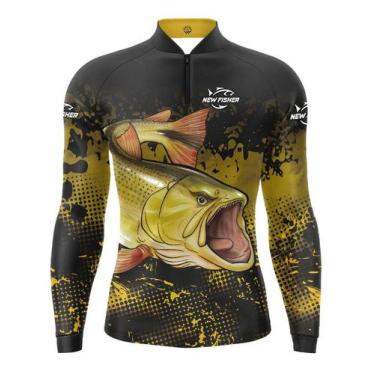 Imagem de Camisa de Pesca Dourado Com Proteção Solar Manga Longa New Fisher, GG