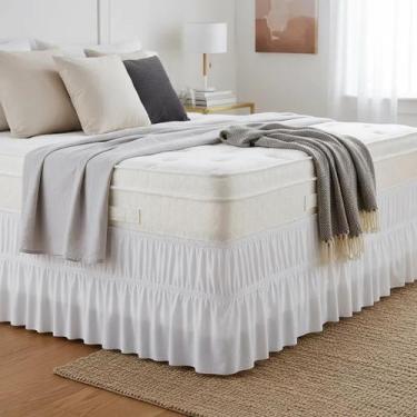 Imagem de Saia Para Cama Box Casal King Branca Elástico Duplo - BELCAPAS