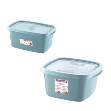 Imagem de kit com 2 Potes para Organizar Alimentos e Biscoito verde - Sanremo