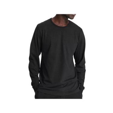 Imagem de Camiseta Hering Masculina Manga Longa N204 Preto, XXG, Preto