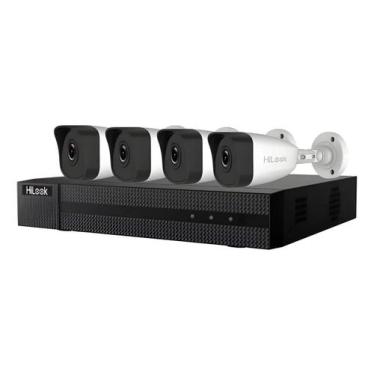 Imagem de Kit Dvr 4 Cameras Hikvision Bullet 2mp Ik4142bhmh/p Hilook Branco