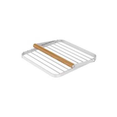 Imagem de Porta Guardanapo de Mesa Metal Branco e Madeira 1un - YOI