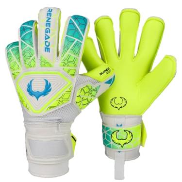Imagem de Renegade GK Luvas de goleiro Vortex Wraith | 3,5 + 3 mm Hyper Grip e Duratek de 4 mm | Luvas de goleiro de futebol amarelo e azul neon (tamanho 8, jovem-adulto, corte híbrido, nível 3)