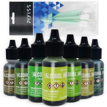 Imagem de Kit de Tintas Alcoólicas GRAS Art Bundles Tim Holtz 7 Unidades Verde