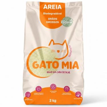 Imagem de Kit Areia Higienica Biodegradavel Gato Mia 2kg Grao Grosso -, 1un