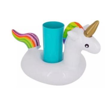 Imagem de Boia Porta Copo Unicórnio Flutuador Praia Piscina Festa - Coisaria
