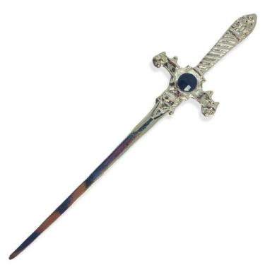 Imagem de Punhal metal Prata Brilhante Pretal 15 Cm - Lua Mistica