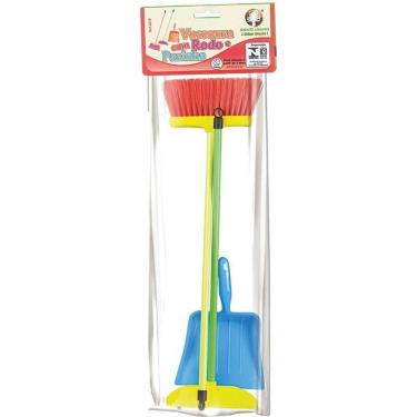 Imagem de Kit de Limpeza Infantil Brincando de Casinha com Vassoura Rodo e Pá Monte Líbano