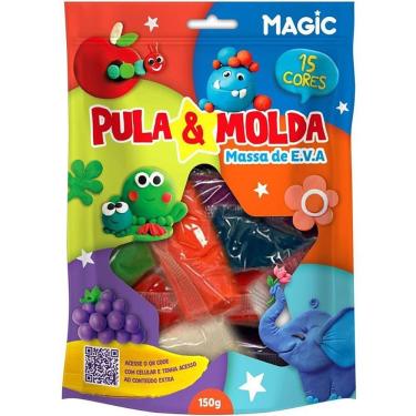 Imagem de Massa de Modelar Pula e Molda Magic 150g 15 Cores Atóxica Que Pula Hyper Magic