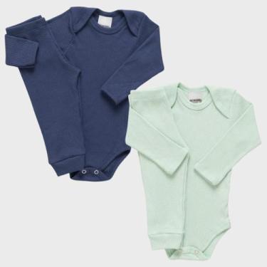 Imagem de Kit 2 Conjuntos Bebê Body + Calça Canelado Enxoval 100% Algodão Matern