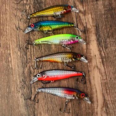 Imagem de 6 Iscas Artificiais Flutuantes Minnow para Pesca de Robalo e Lúcio - I