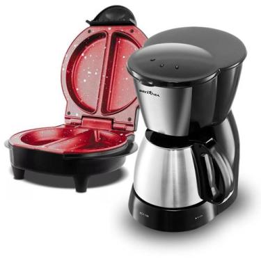 Imagem de Kit Cafeteira Inox + Omeleteira Ceramica Redstone Britania - Britânia,