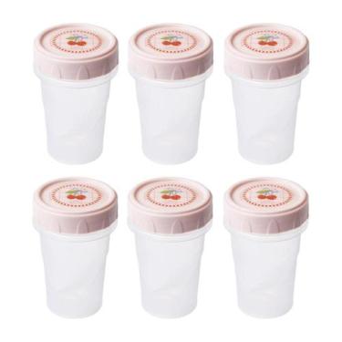 Imagem de Kit 6 Potes Porta Mantimentos 90ml Tampa Rosca Rosa Organizador Temper