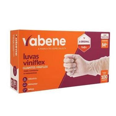 Imagem de Luva vabene M 100 unidades vinilflex descartável