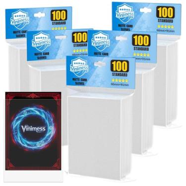 Imagem de Protetores de Cartas Vinimess 500 unidades Fosco Transparente 6,6 x 9,