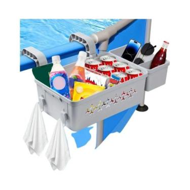 Imagem de Cesto De Armazenamento De Plástico Reforçado Para Piscina Com Suporte 