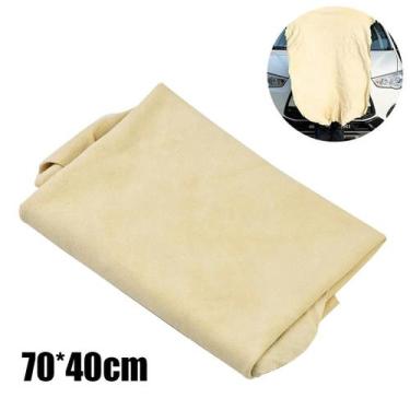 Imagem de Toalha De Limpeza Para Carro Em Couro Chamois 40x70cm, Macia E Absorve