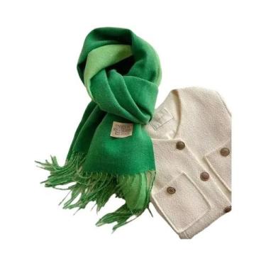 Imagem de Cachecol De Cashmere Dupla Face Quente Com Franjas Em Diferentes Cores