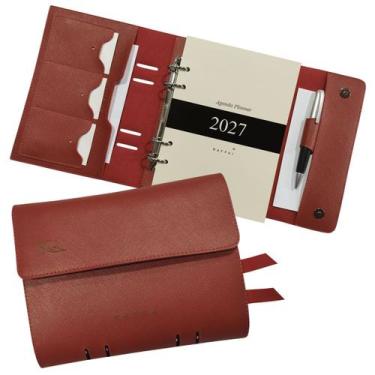 Imagem de Agenda Planner 2027 146-R Personalizada Raffai Couros, Vermelho