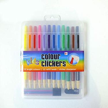 Imagem de Lápis de cor automático de 12 cores com refil para crianças apagável cor chumbo caneta de pintura anime