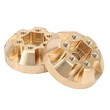 Imagem de Acoplador de latão do contrapeso do cubo da roda, Acoplador de latão do cubo da roda 2 peças de atualização com parafuso para simulação de carro de escalada(6mm)