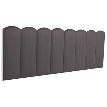 Imagem de Cabeceira Queen Modulada Nuvem Cama Box 160 cm x 60 cm Blu Interiores Cor:SUEDE Cinza Chumbo