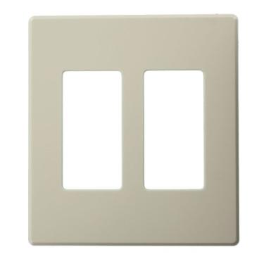 Imagem de Leviton Placa de parede AWP00-20T para dimmer arquitetônico Renoir II, barbatanas removidas, 2 reguladores estreitos suportados, amêndoa clara