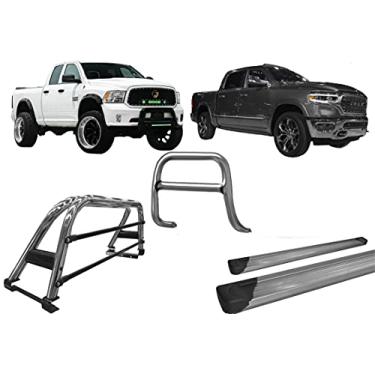 Imagem de Kit quebra mato+Estribo PLATAFO+Sant Antonio Dodge Ram CROMO