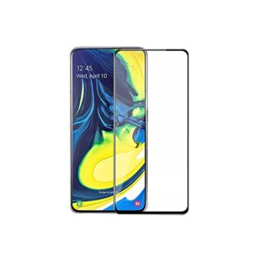 Imagem de Película de Vidro Temperado 3D Compatível com Samsung A80 Preto Tela Toda