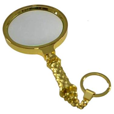 Imagem de Lupa 6x 70mm Metálica Dourada